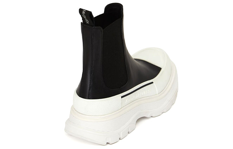 Alexander McQueen Chelsea Tread Ankle Boot Black White (Women's)