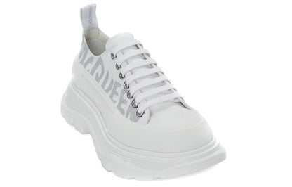 Alexander McQueen Tread Slick Low Lace Up Graffiti White Silver (Women's)