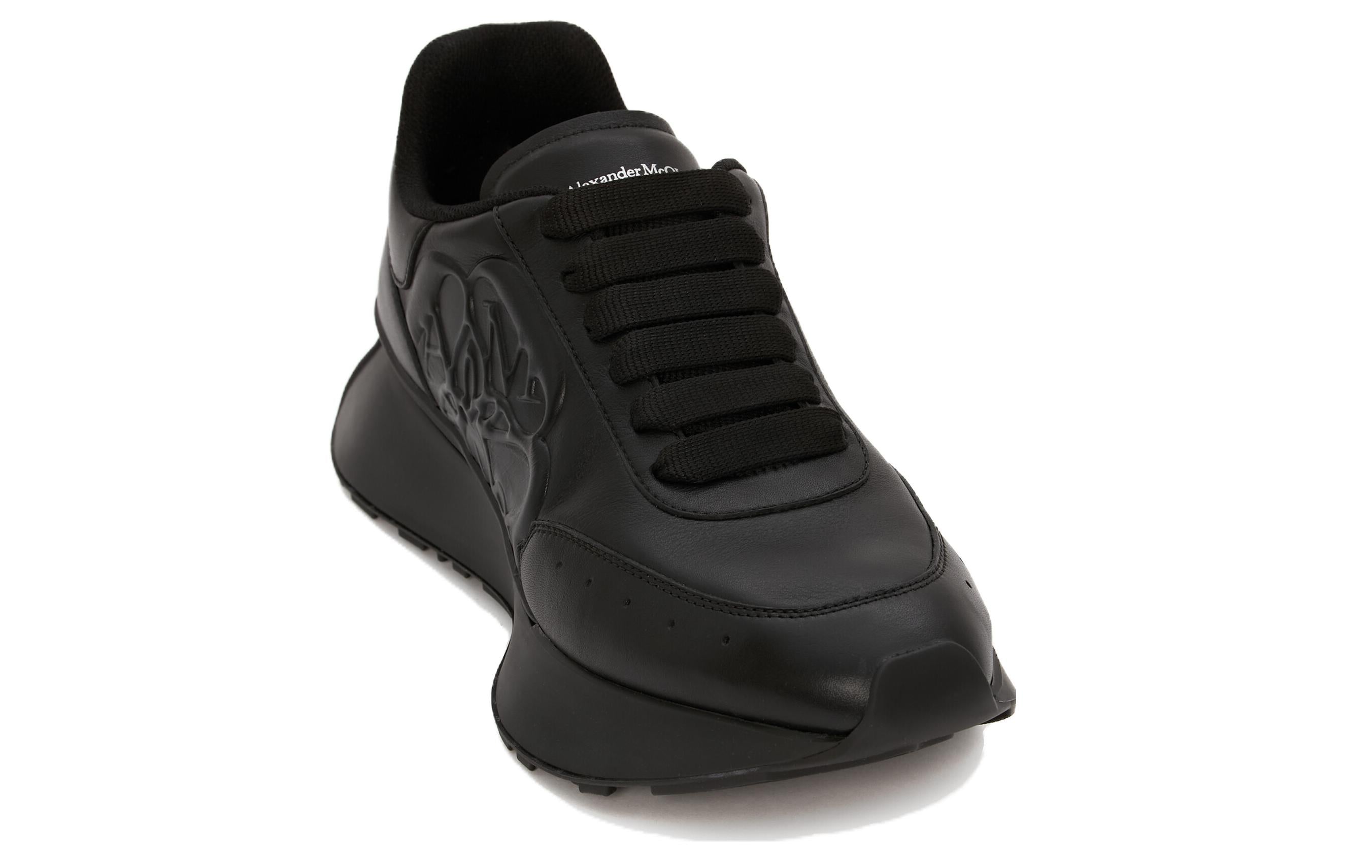 Alexander McQueen Sprint Runner Black Sealed Logo