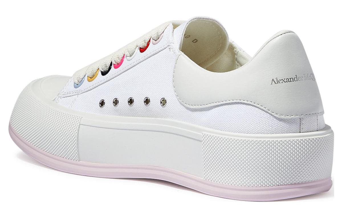 Alexander McQueen Deck Skate Plimsoll Lace-Up White Multi (Women's)