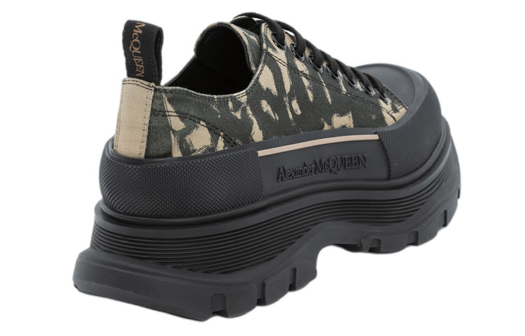 Alexander McQueen Graffiti Tread Slick Low Lace Up Beige Black