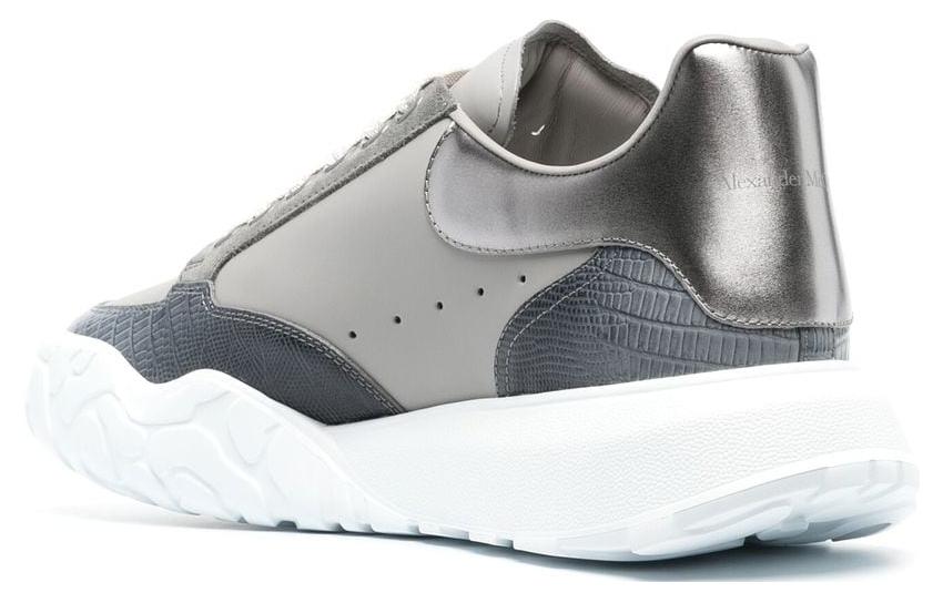 Alexander McQueen Oversized Court Trainer Grey Silver Navy White