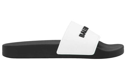 Balenciaga Pool Slides Logo White Black (Women's)