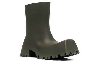 Balenciaga Trooper Rubber Boot Dark Green