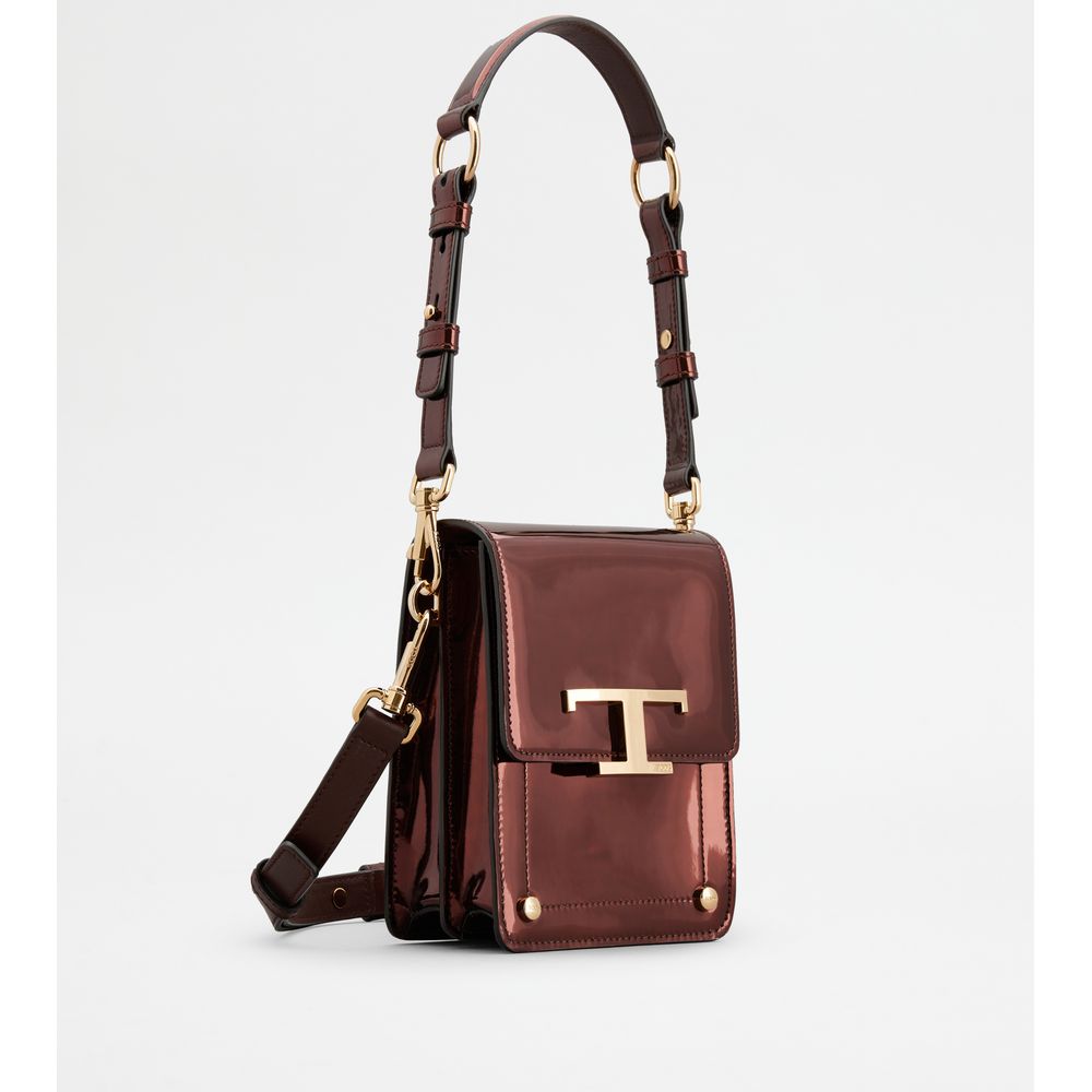 Tods T Timeless Bag In Leather Micro Maroon