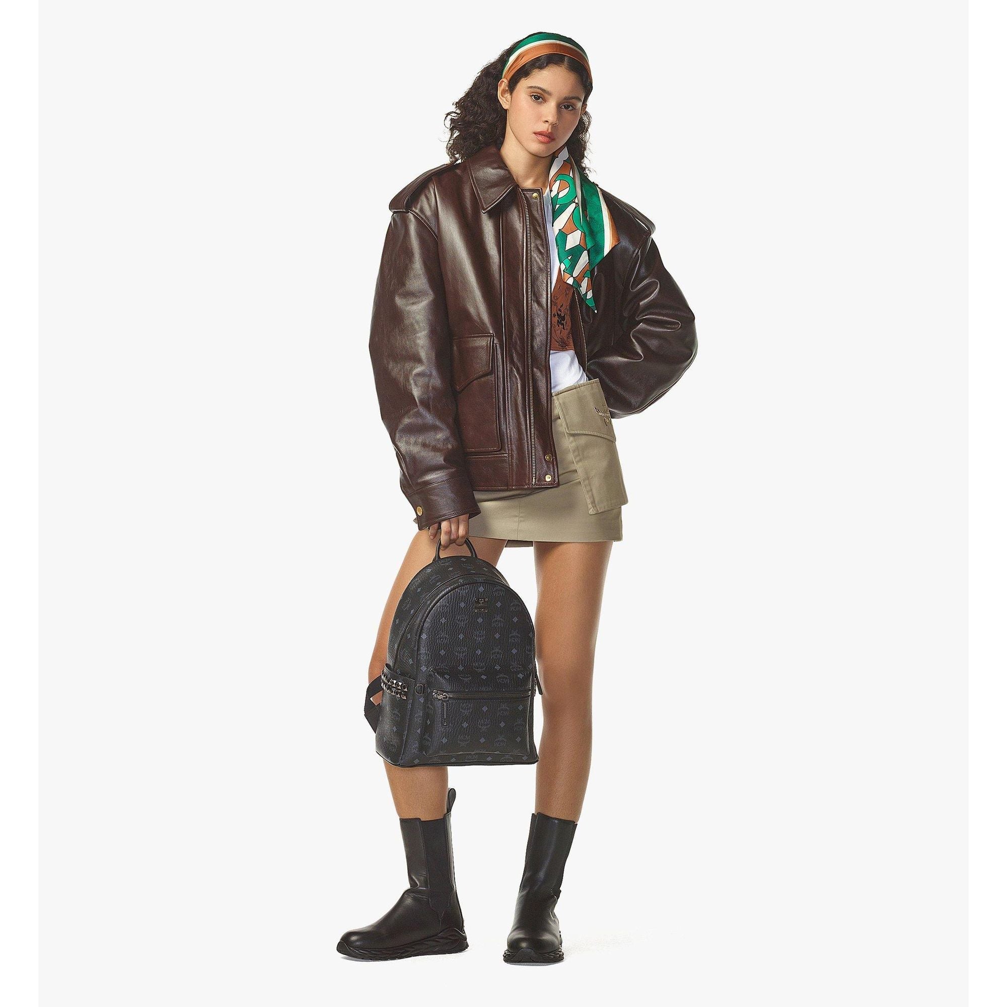 MCM Small-Medium Stark Side Studs Backpack in Visetos