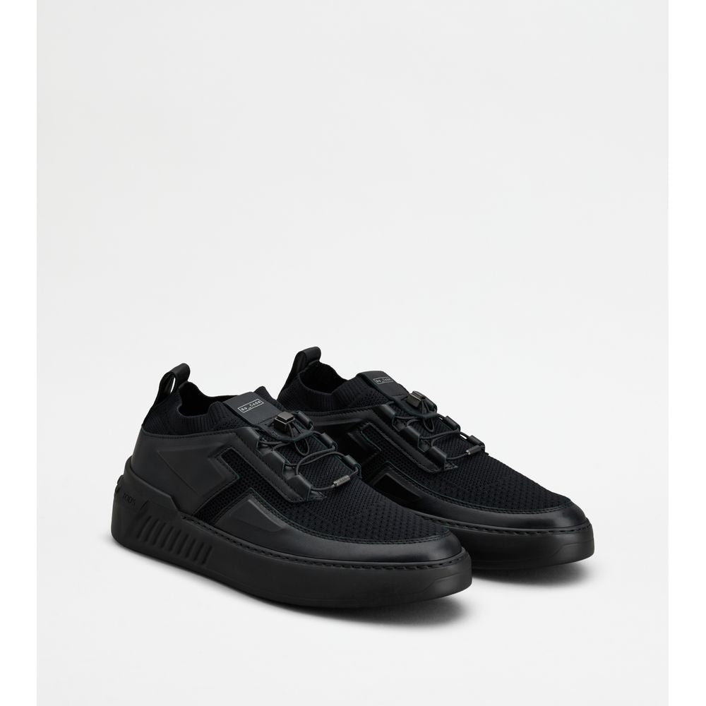 Tods No_Code X In Leather And Technical Fabric Black Mens