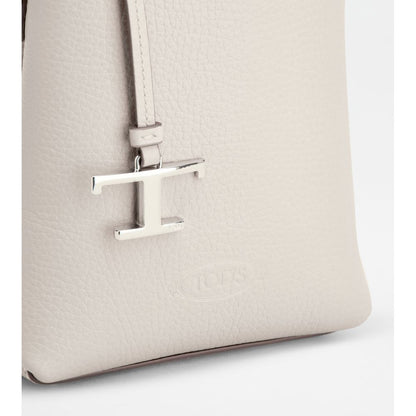 Tods Micro Bag In Leather White Burgundy