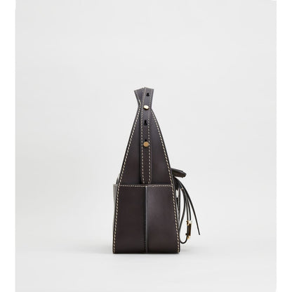 Tods Leather Bag Mini Brown White