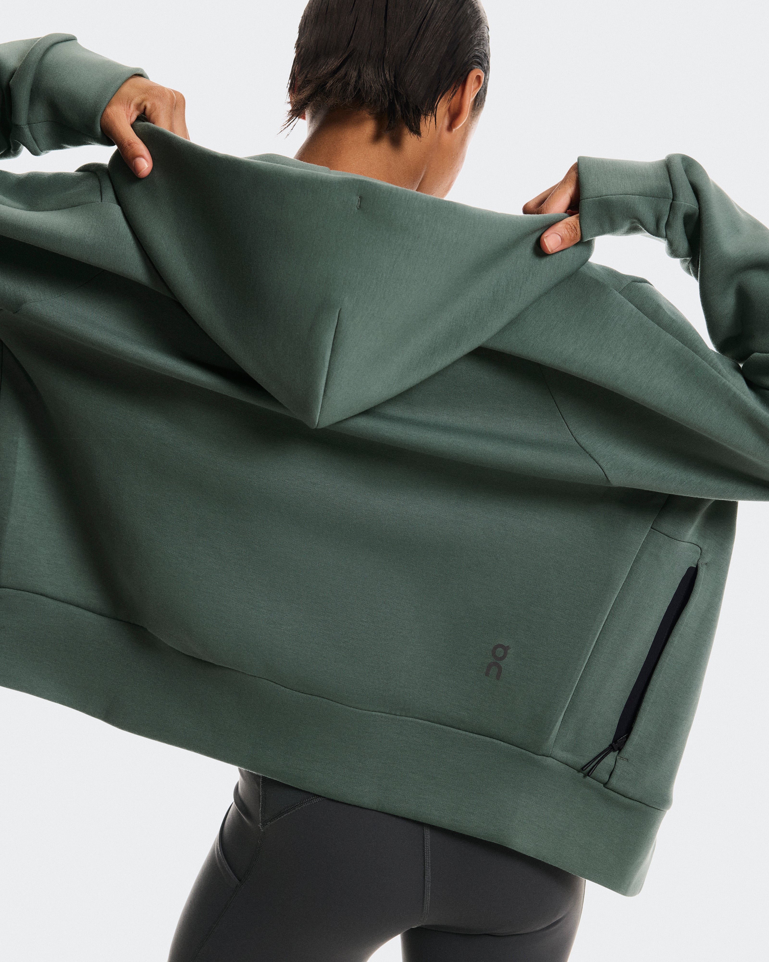 On Focus Tech Zip Hoodie Olive (Women'S)