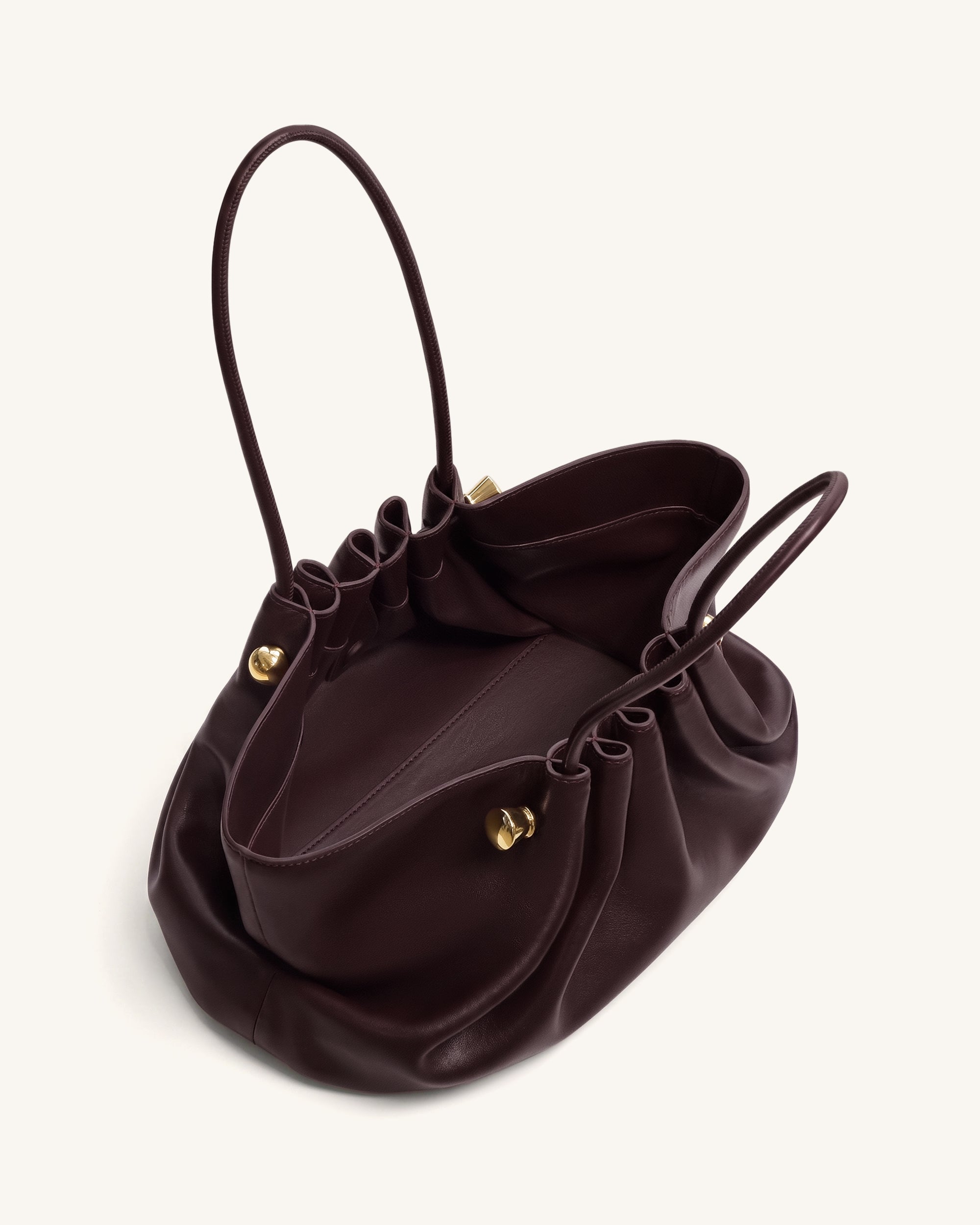 Jw Pei Naomi Gathered Long Handle Shoulder Bag Deep Burgundy