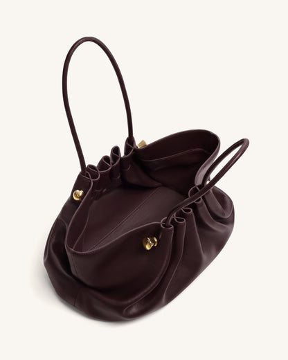 Jw Pei Naomi Gathered Long Handle Shoulder Bag Deep Burgundy