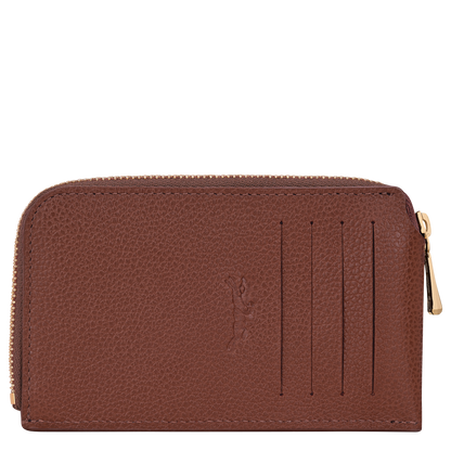 Longchamp Le Foulonné Card holder Coffee