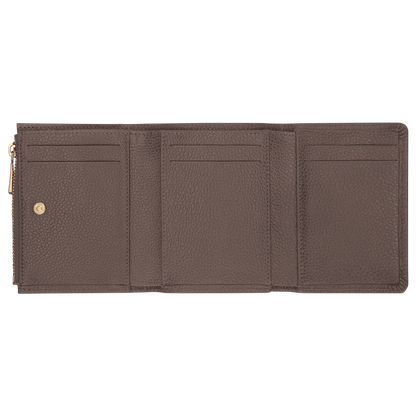 Longchamp Le Foulonné Compact wallet Taupe