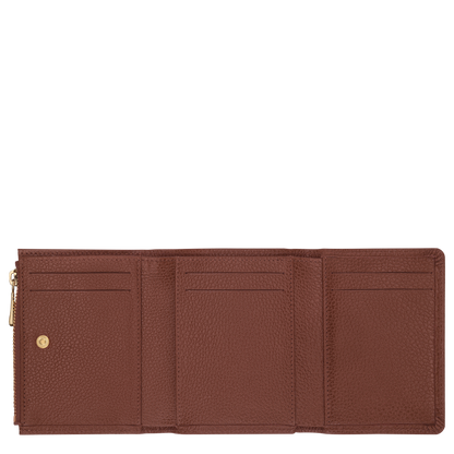 Longchamp Le Foulonné Compact wallet Coffee