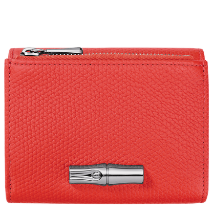 Longchamp Le Roseau Compact wallet Vermilion