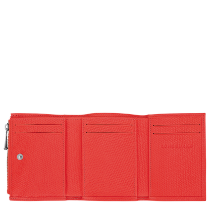 Longchamp Le Roseau Compact wallet Vermilion
