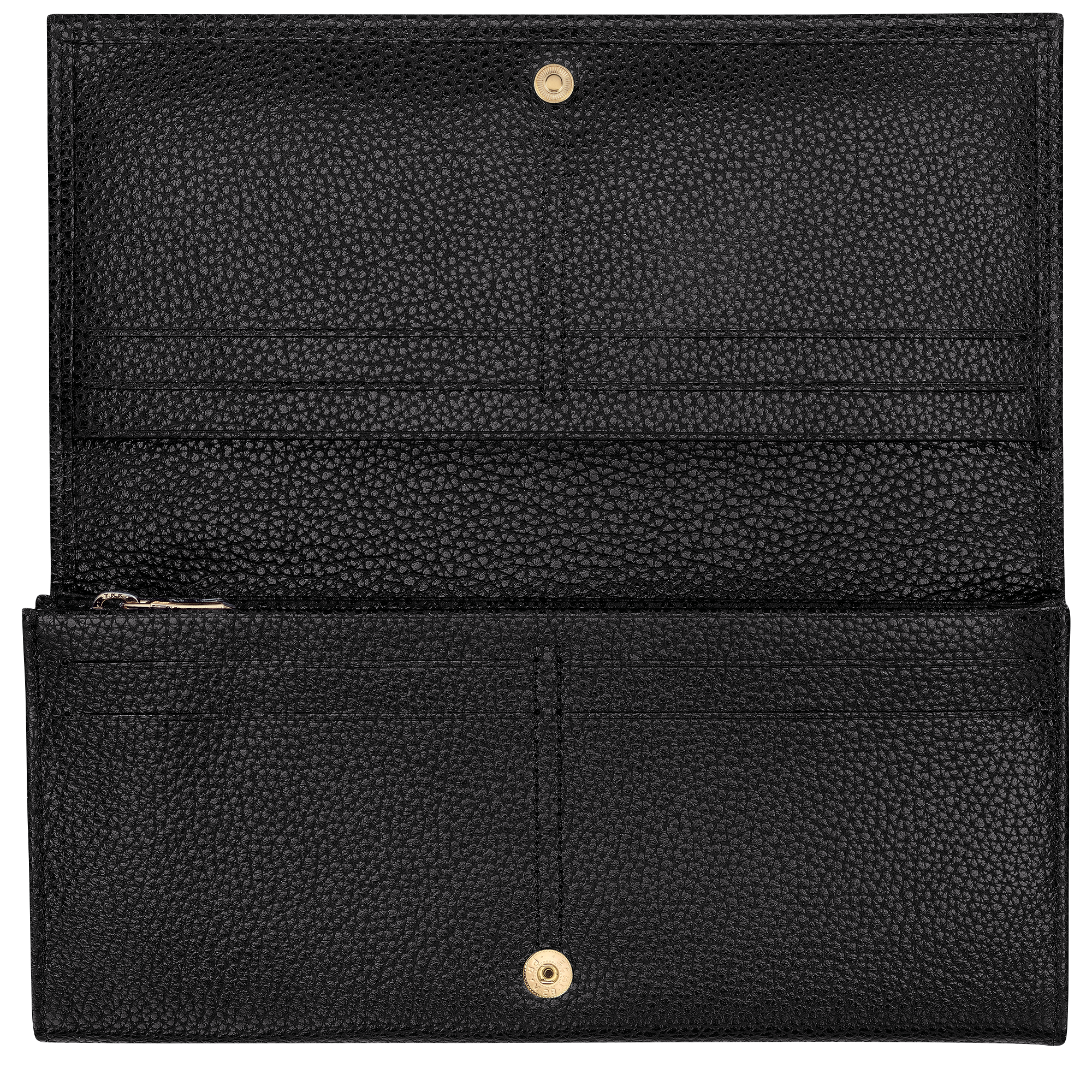 Longchamp Le Foulonné Long continental wallet Black