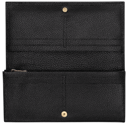 Longchamp Le Foulonné Long continental wallet Black