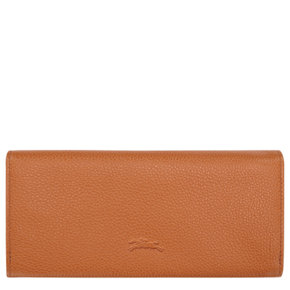 Longchamp Le Foulonné Long continental wallet Amber