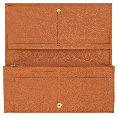 Longchamp Le Foulonné Long continental wallet Amber