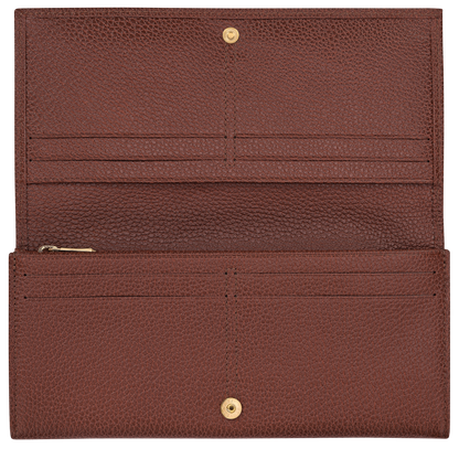 Longchamp Le Foulonné Long continental wallet Coffee