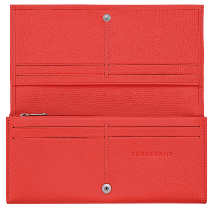 Longchamp Le Roseau Long continental wallet Vermilion