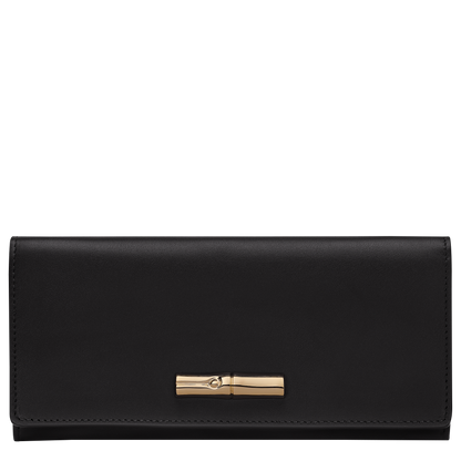 Longchamp Le Roseau Long continental wallet Black