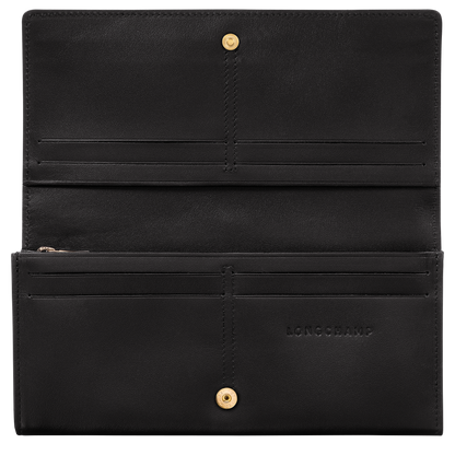 Longchamp Le Roseau Long continental wallet Black