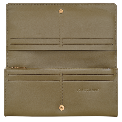 Longchamp Le Roseau Long continental wallet Olive
