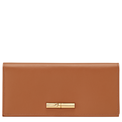 Longchamp Le Roseau Long continental wallet Cashew