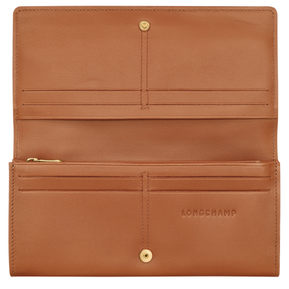 Longchamp Le Roseau Long continental wallet Cashew