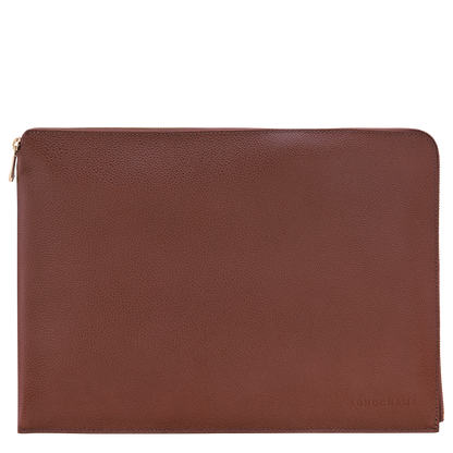 Longchamp Le Foulonné Laptop case Coffee