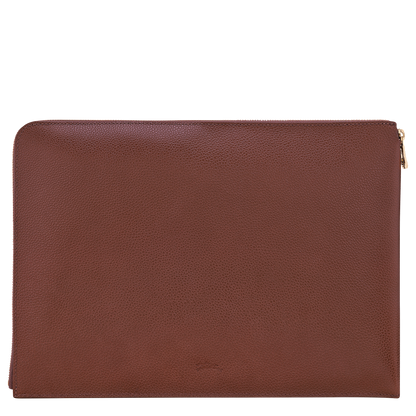 Longchamp Le Foulonné Laptop case Coffee