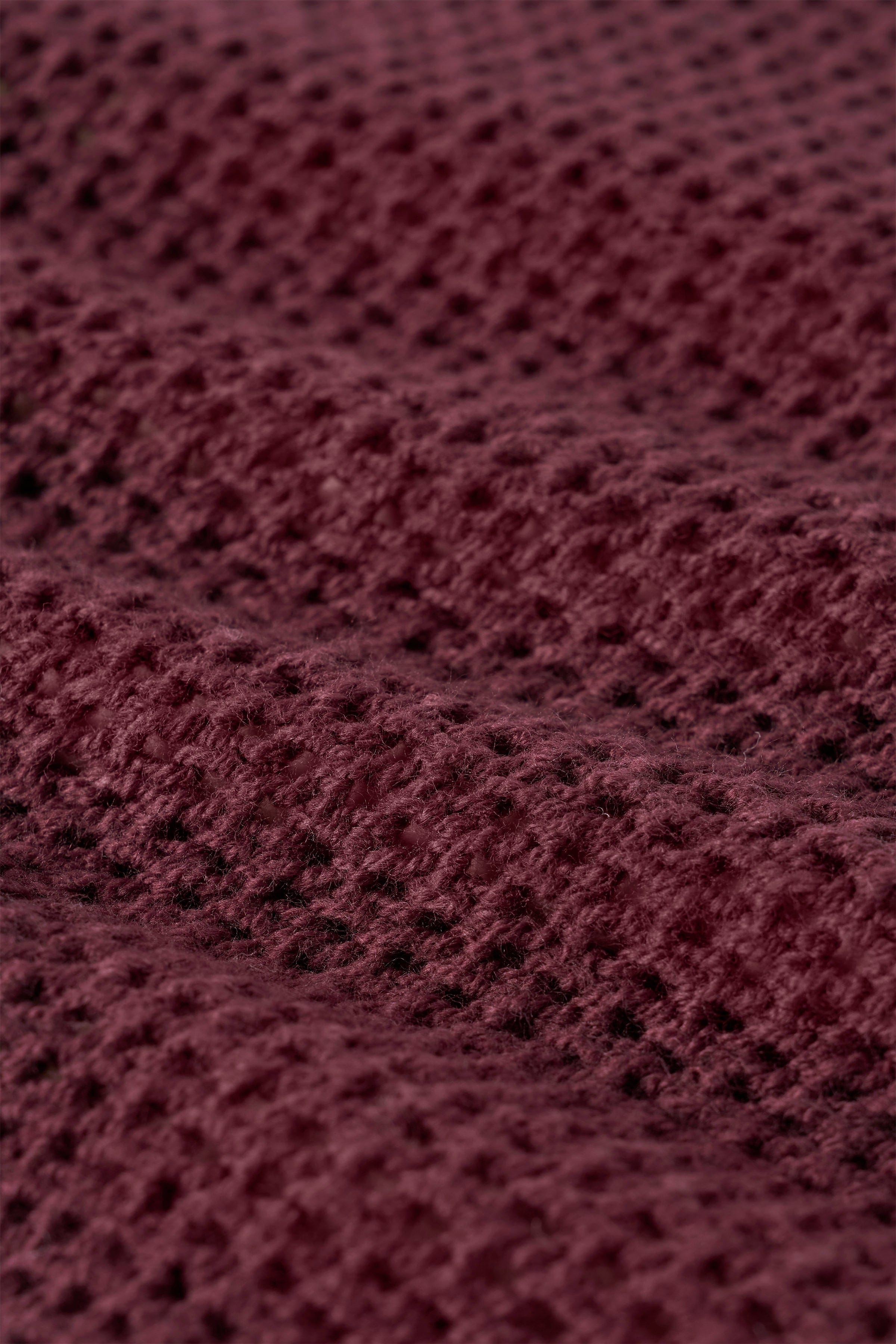 YoungLA 3012 - Drop Shoulder Knit Cut-Off Burgundy