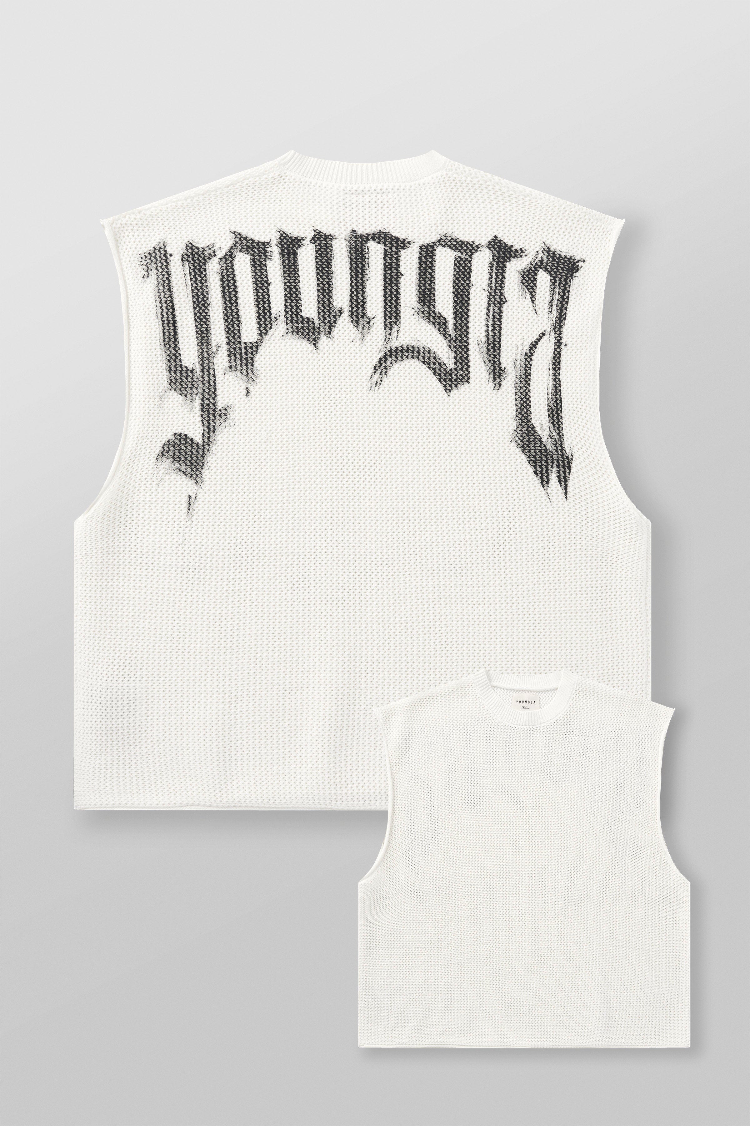 YoungLA 3012 - Drop Shoulder Knit Cut-Off White