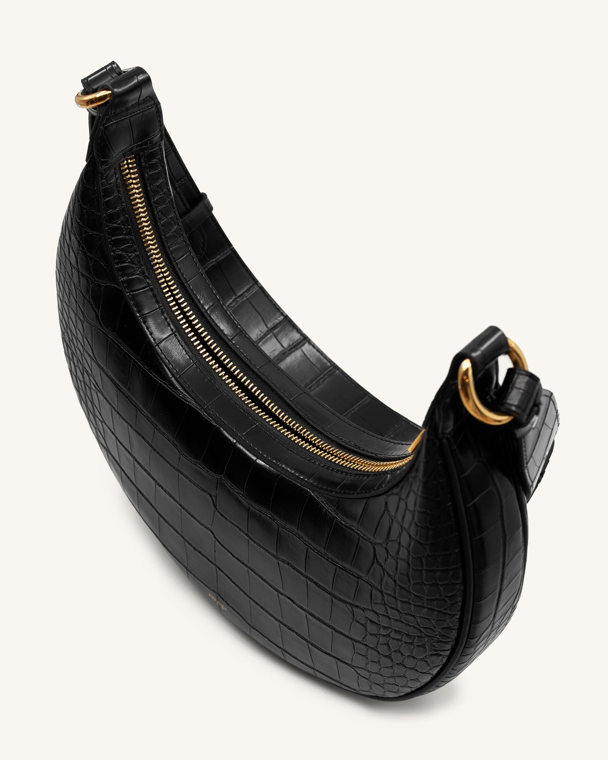 Jw Pei Carly Saddle Bag Black Croc