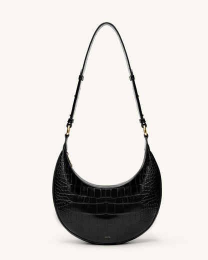 Jw Pei Carly Saddle Bag Black Croc