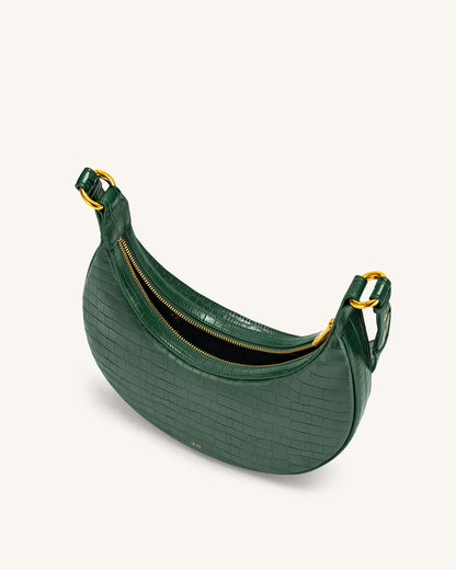 Jw Pei Carly Saddle Bag Dark Green Croc