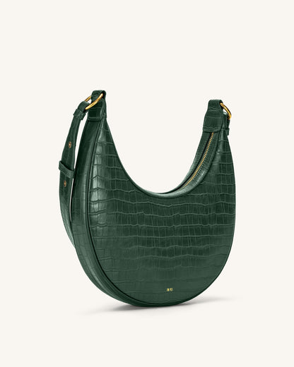 Jw Pei Carly Saddle Bag Dark Green Croc