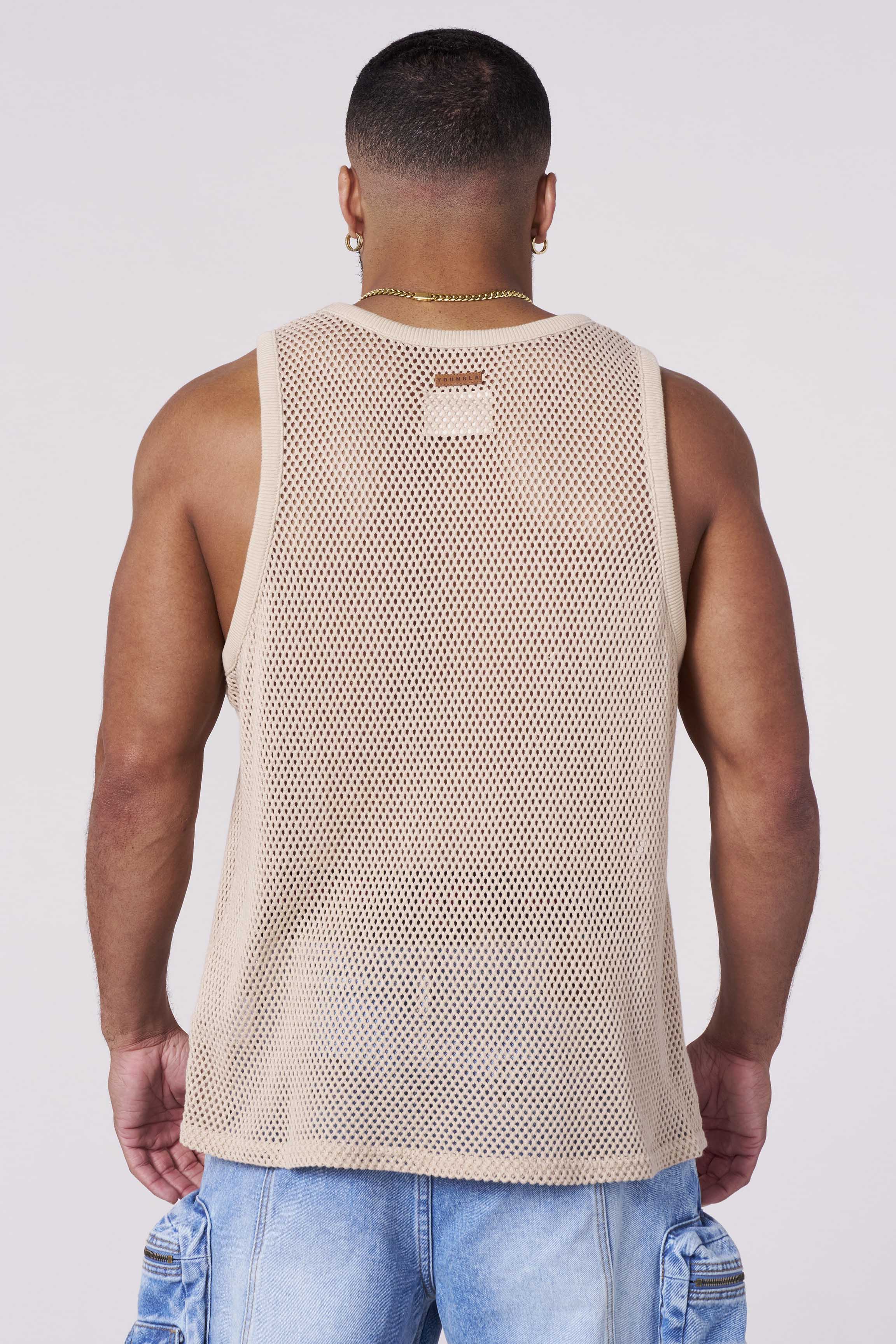 YoungLA 3024 - Cotton Mesh Tanks Tan