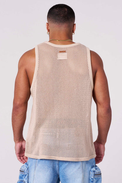 YoungLA 3024 - Cotton Mesh Tanks Tan