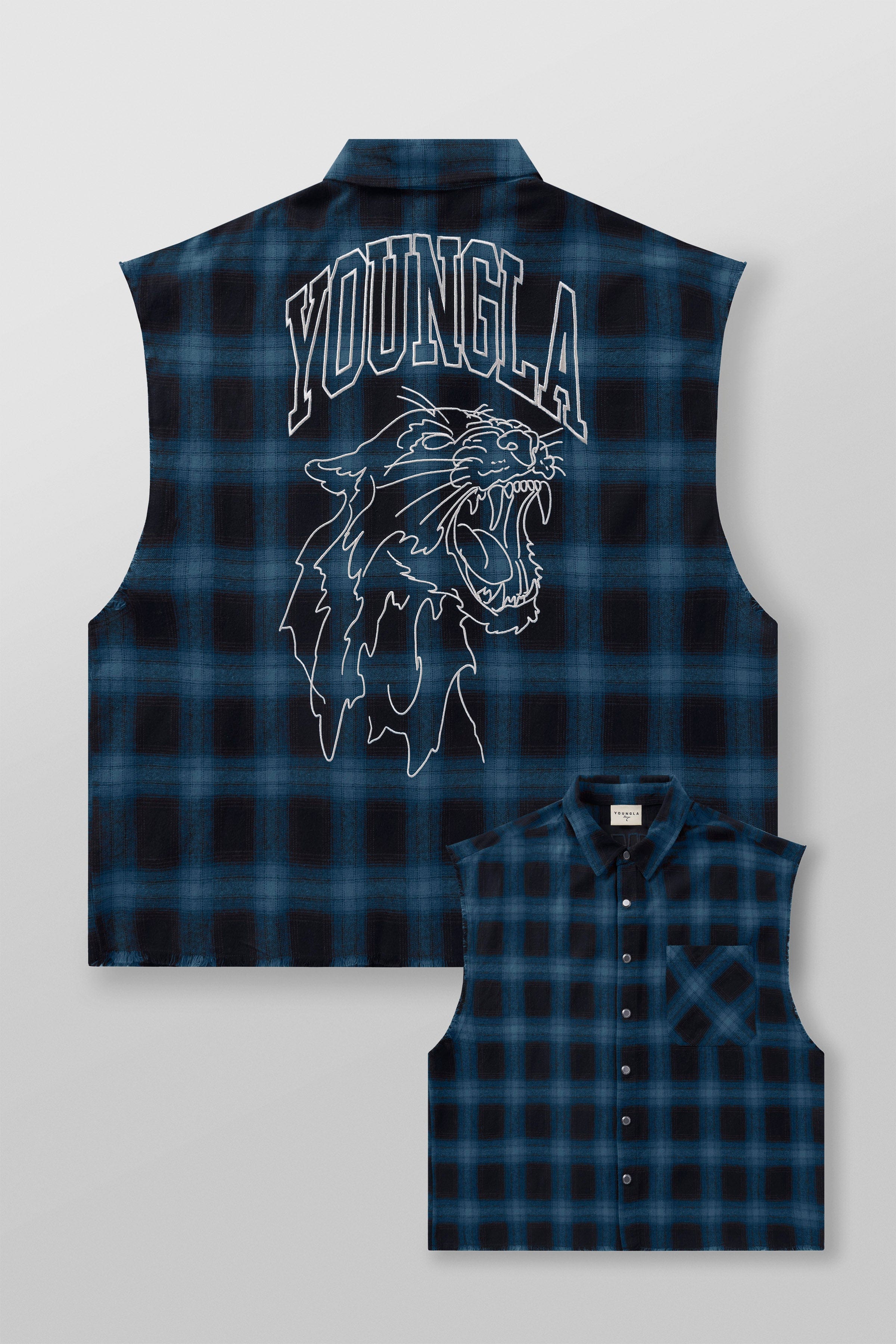 YoungLA 3025 - Cut-Off Flannels Blue