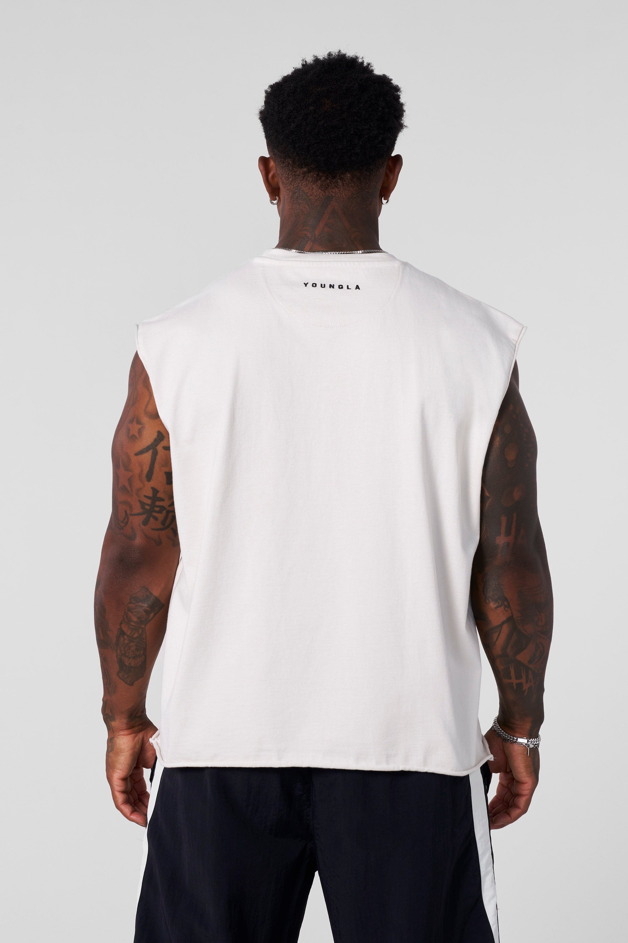 YoungLA 3027 - Dark Wave Cut-Offs Off-White
