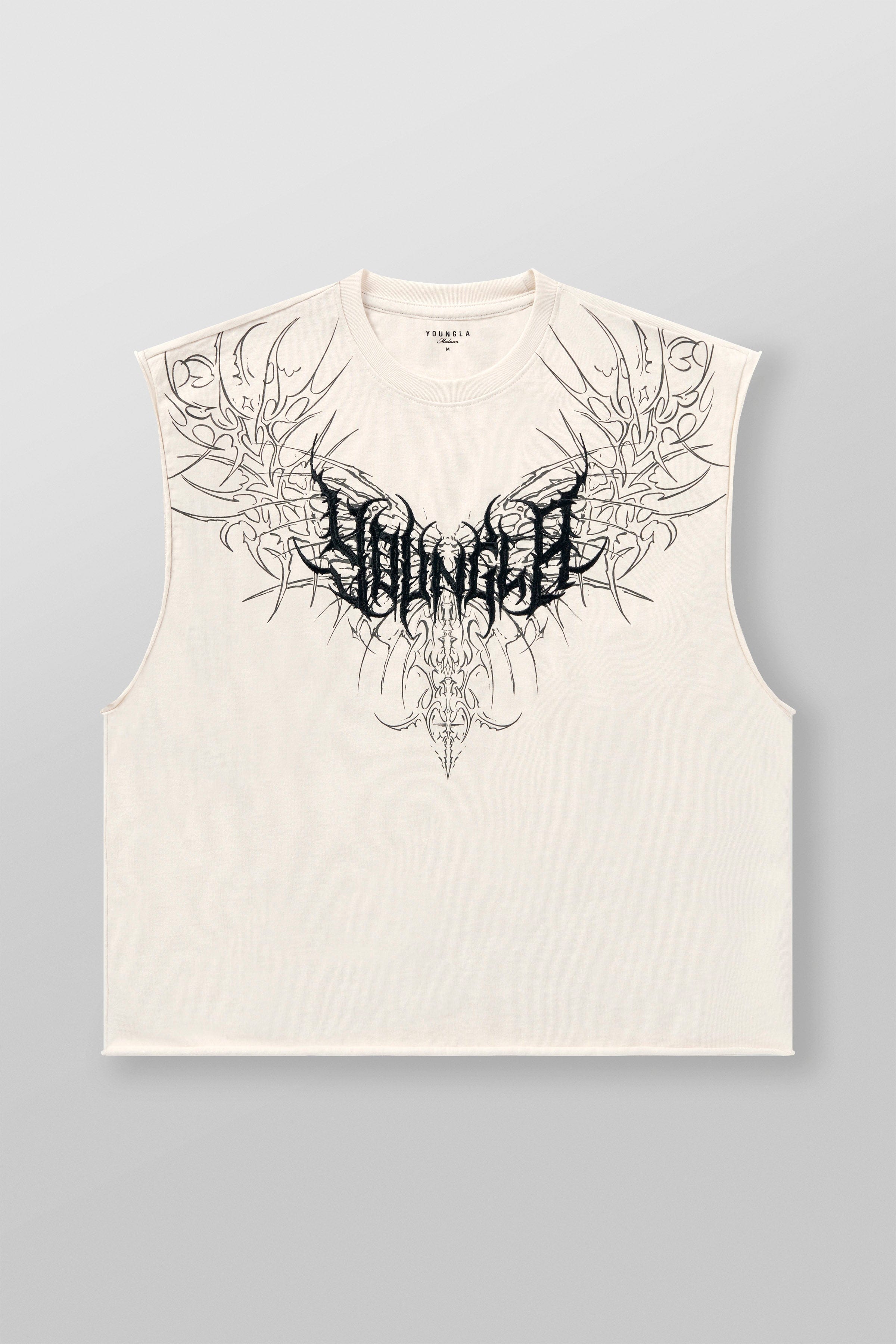 YoungLA 3027 - Dark Wave Cut-Offs Off-White