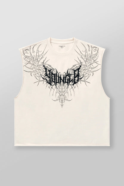 YoungLA 3027 - Dark Wave Cut-Offs Off-White