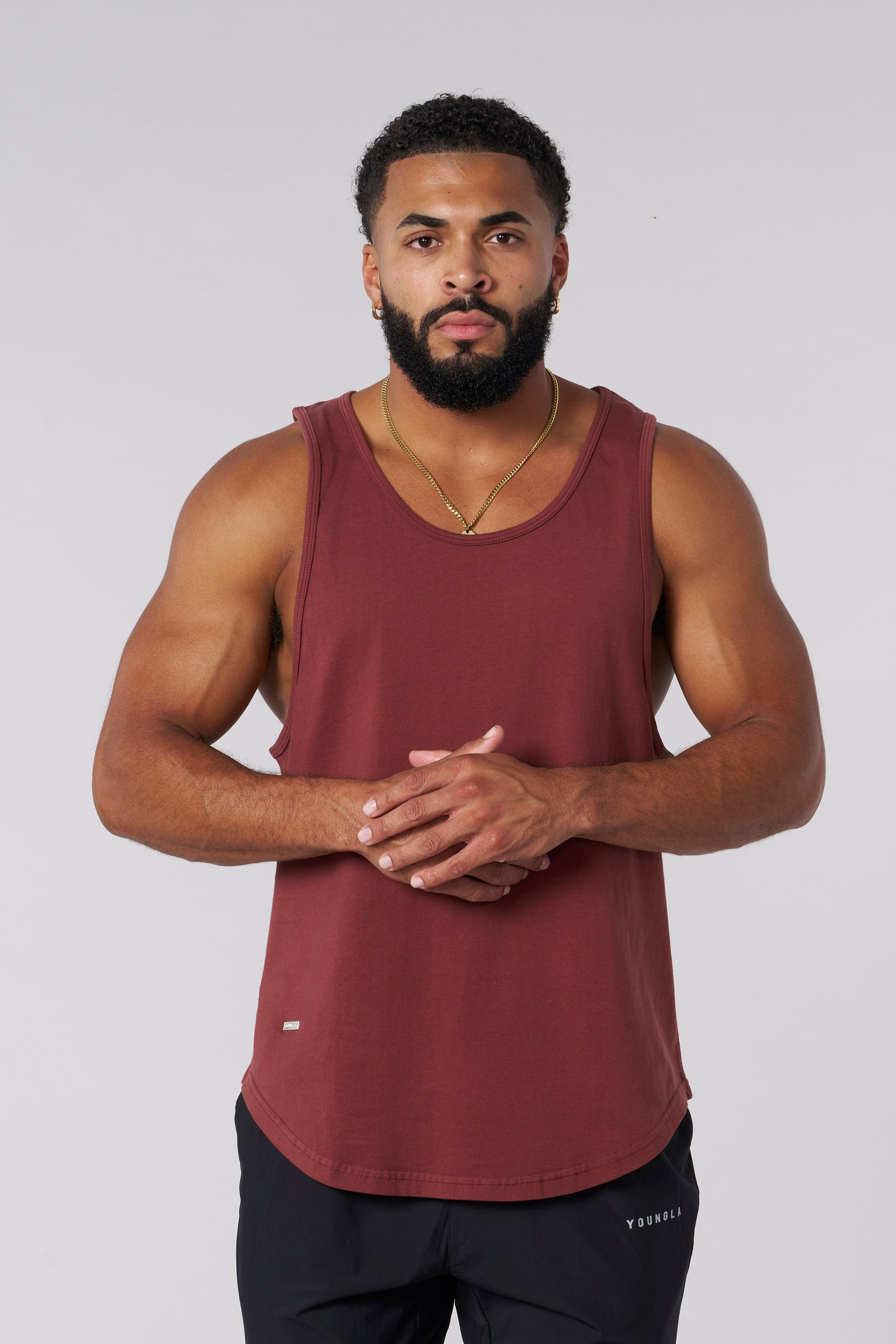 YoungLA 3029 - Metal Tag Tanks Brown Wash