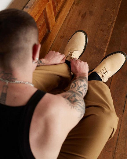 Dr Martens Made In England Suede Oxford Shoes - Mustard