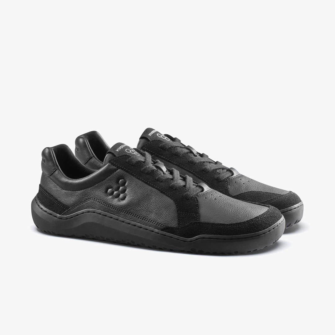 Vivobarefoot Gobi Iii Sneaker Leather Mens Triple Obsidian