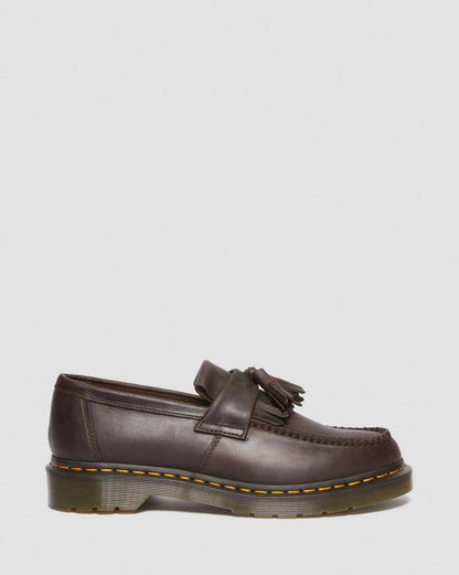 Dr. Martens Adrian Crazy Horse Leather Tassel Loafers Dark Brown - Mens